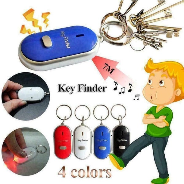 1pcs LED Anti-Lost Key Finder Locator Keychain Whistle Sound Keyring Control Carousel 1