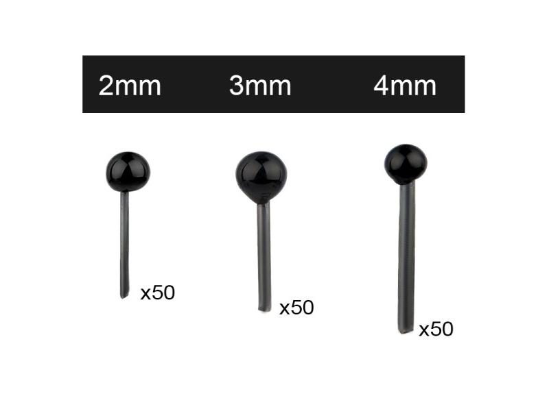 Black Plastic Glass Eyes 2/3/4mm Needle Felting Teddy Bears Dolls Accessories Carousel 1