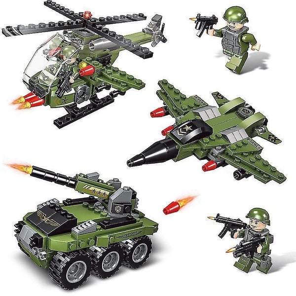 6in1 Building Toys Set Military Transport Tank Vehicle Playset Army Toys Carousel 2