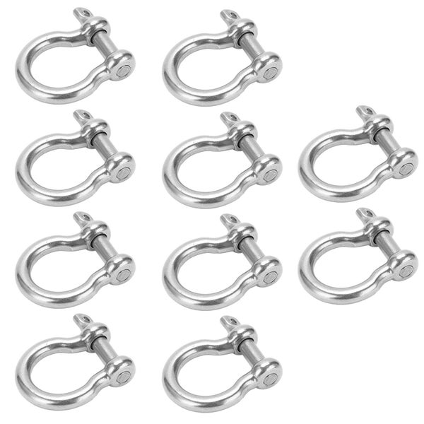 bow shackle d load shackle 10Pcs Bow Shackle D Anchor Load Stainless Steel Carousel 2