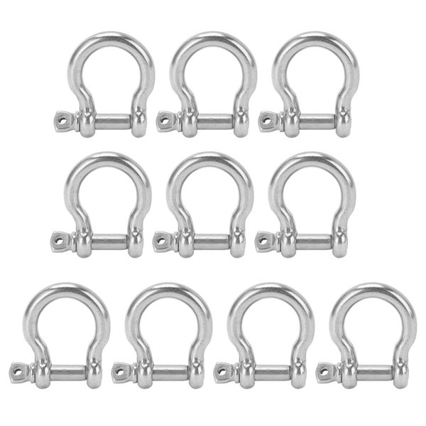 bow shackle d load shackle 10Pcs Bow Shackle D Anchor Load Stainless Steel Carousel 8