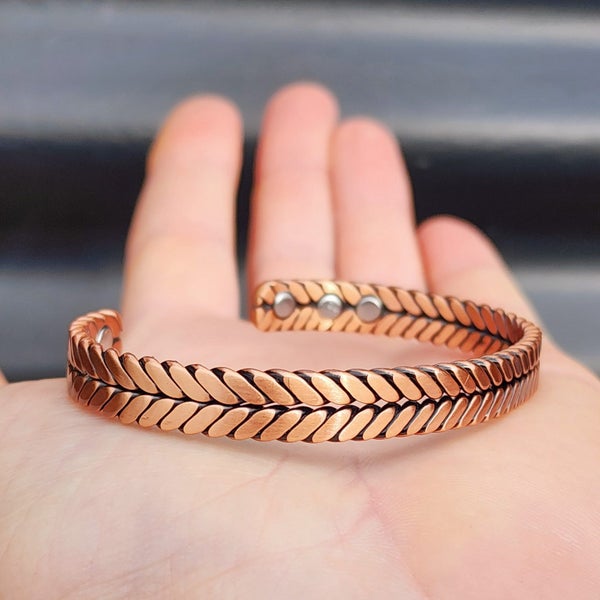 Copper Magnetic Grain Cuff Bracelet Carousel 2