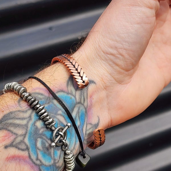 Copper Magnetic Grain Cuff Bracelet Carousel 6