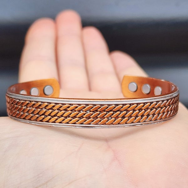 Copper Magnetic & Steel Cuff Bracelet Carousel 1