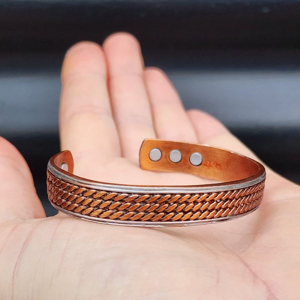 Copper Magnetic & Steel Cuff Bracelet Carousel 2