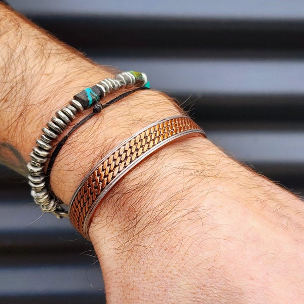 Copper Magnetic & Steel Cuff Bracelet Carousel 6