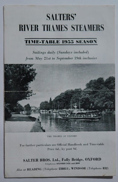 VINTAGE INTERNATIONAL TOURISM ADVERTISING - SALTERS, RIVER THAMES STEAMERS 1955 Carousel 1