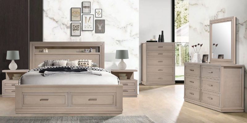 Lithia Solid Malaysian Rubberwood Dresser and Mirror Carousel 2