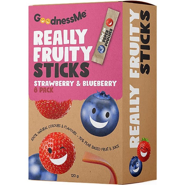 Goodnessme Really Fruity Fruit Sticks Strawberry & Blueberry 8pk 120g Carousel 1