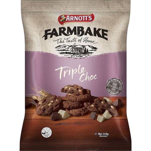 Arnotts Farmbake Cookies Triple Choc 310g Carousel 1