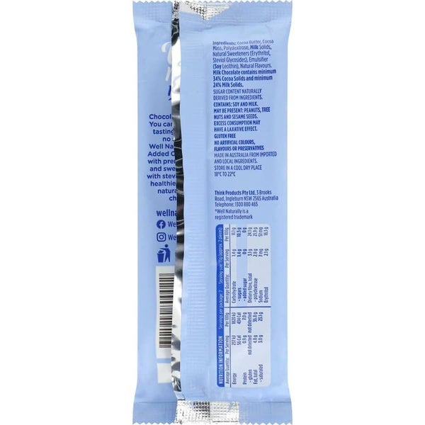 Well Naturally No Sugar Added Snack Bar Milk Chocolate 90g Carousel 3