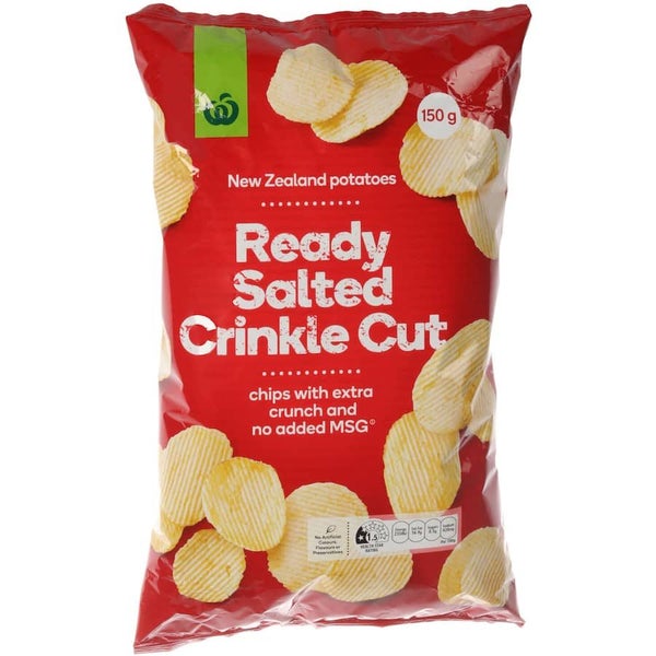 Woolworths Chips Ready Salted Crinkle Cut Carousel 1