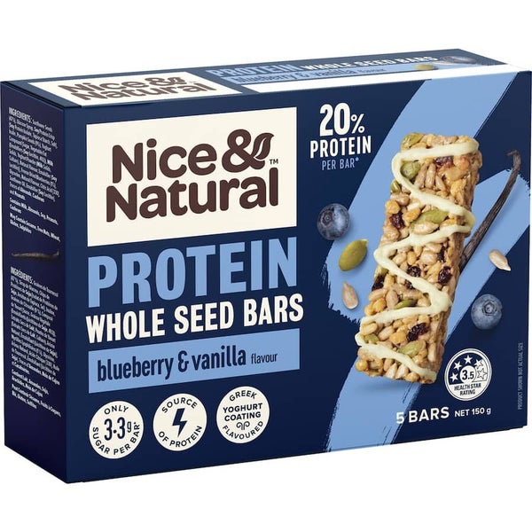 Nice & Natural Protein Bars Wholeseed Blueberry & Vanilla Carousel 1