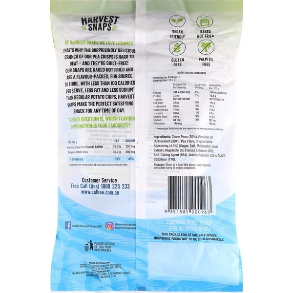 Harvest Snaps Pea Snacks Original Salted 90g Carousel 2