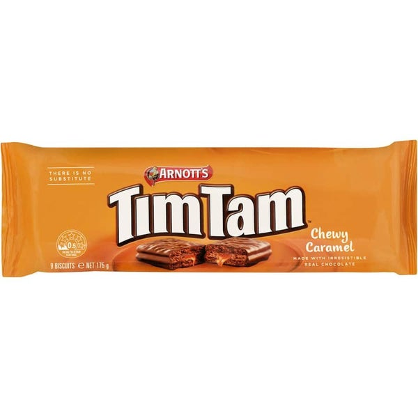 Arnotts Tim Tam Chocolate Biscuits Chewy Caramel 175g Carousel 1