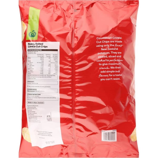 Woolworths Chips Ready Salted Crinkle Cut 180g Multipack 10pack Carousel 3