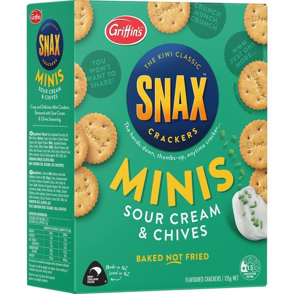 Griffin's Snax Crackers Sour Cream & Chives Minis 135g Carousel 1
