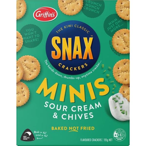 Griffin's Snax Crackers Sour Cream & Chives Minis 135g Carousel 2