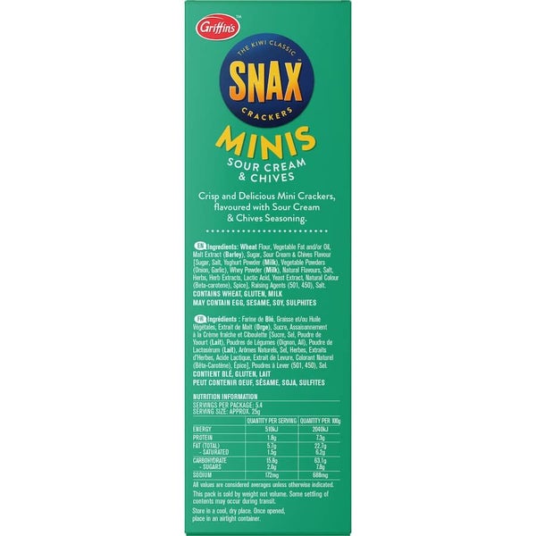 Griffin's Snax Crackers Sour Cream & Chives Minis 135g Carousel 4