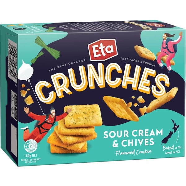 Eta Crunches Crackers Sour Cream & Chives 160g Carousel 1