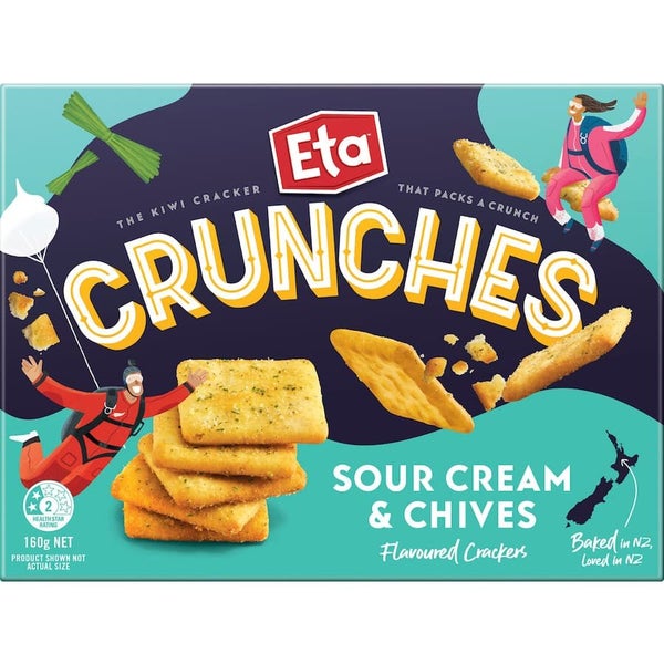 Eta Crunches Crackers Sour Cream & Chives 160g Carousel 2