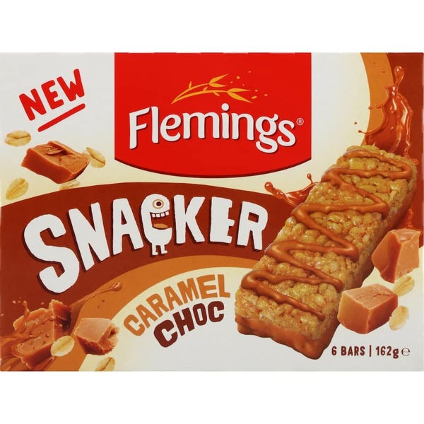 Flemings Snacker Muesli Bars Caramel Choc 6pk 162g Carousel 2