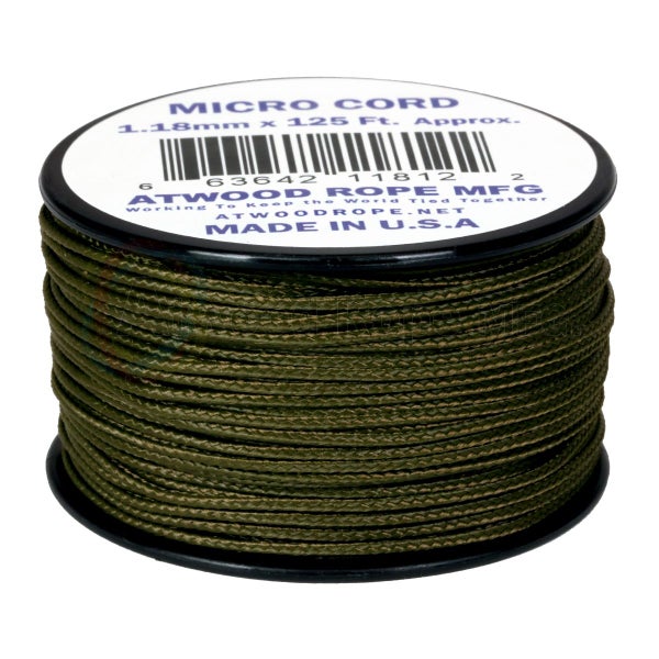 Atwood Micro Cord - Olive Drab - 1.18mm - USA Made Carousel 1