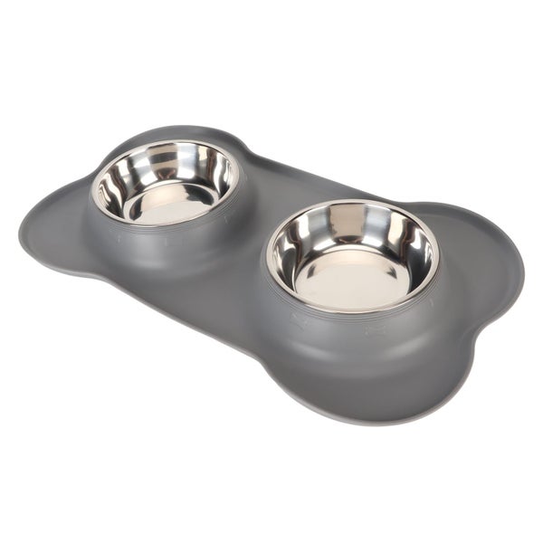 dog bowl with silicone mat pet bowl set Dog Bowls Prevent Spill Slip Proof Carousel 1