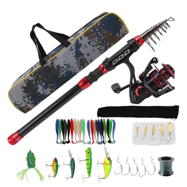 fishing lures tackle kit 2.7m Carbon Fishing Rod and Reel Combo Set Fishing Carousel 8