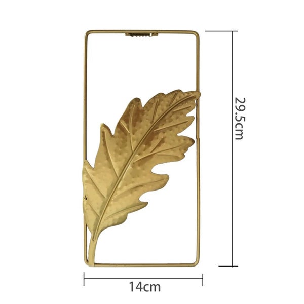 Nordic Metal Leaf Iron Wall Hanging Decor Plant Ginkgo Palm Maple Leaves CHK29M Carousel 1