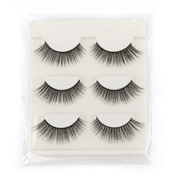 Half Eey Lashes 3/5/10 Pairs New Faux Mink Lashes Natural False Eyelashes CHK29M Carousel 2