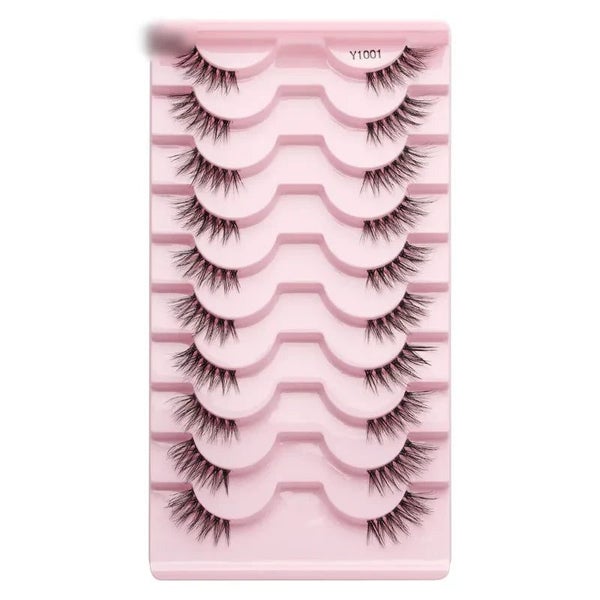 Half Eey Lashes 3/5/10 Pairs New Faux Mink Lashes Natural False Eyelashes CHK29M Carousel 1