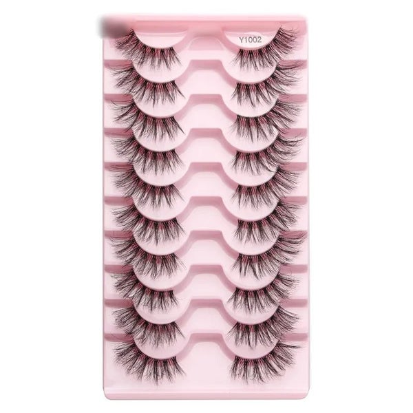Half Eey Lashes 3/5/10 Pairs New Faux Mink Lashes Natural False Eyelashes CHK29M Carousel 15