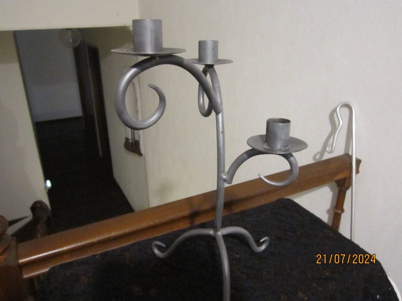 Metal Candle Holder .Three Sconce Carousel 1