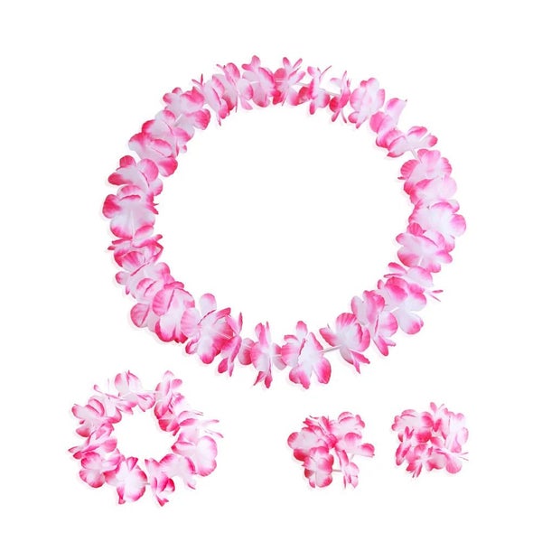 4pcs/set Hawaiian Flowers Necklace Headband Garland Wedding Decorations B CHK29M Carousel 11
