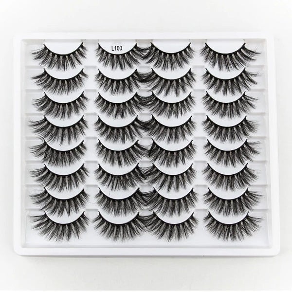 16 Pairs Natural Long False Eyelashes Dramatic Fluffy 3D Mink Lashes Wisp CHK29M Carousel 2