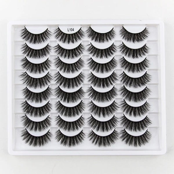 16 Pairs Natural Long False Eyelashes Dramatic Fluffy 3D Mink Lashes Wisp CHK29M Carousel 16