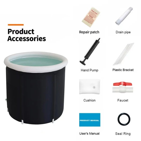 Black Bubble Bath Bucket fittings Folding Adult Portable Bathtub outdoors CHK29M Carousel 1