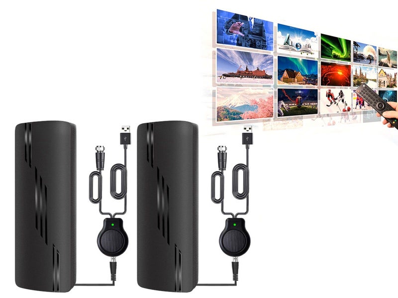 2Pcs Digital HDTV Antenna Indoor Amplified Signal Booster Support for 4K 1080P Carousel 1
