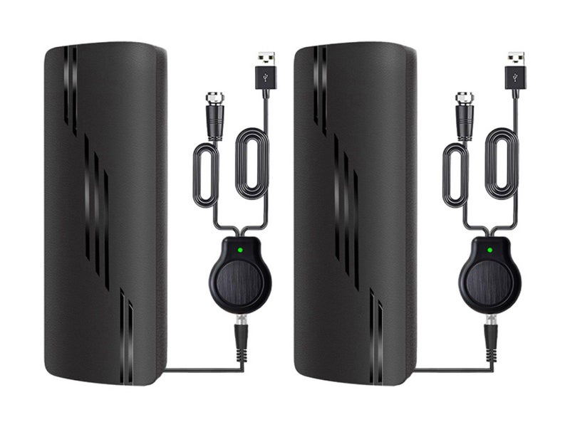 2Pcs Digital HDTV Antenna Indoor Amplified Signal Booster Support for 4K 1080P Carousel 2