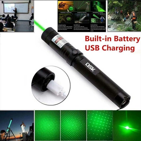 USB 990 Miles Strong Beam Green Torch Laser Pointer Pen Rechargeable 532nm 1PC Carousel 2
