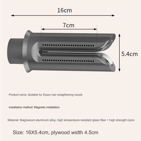 Hair Straightener Attachment Nozzle Compatible with Dyson Hair Dryer Carousel 5