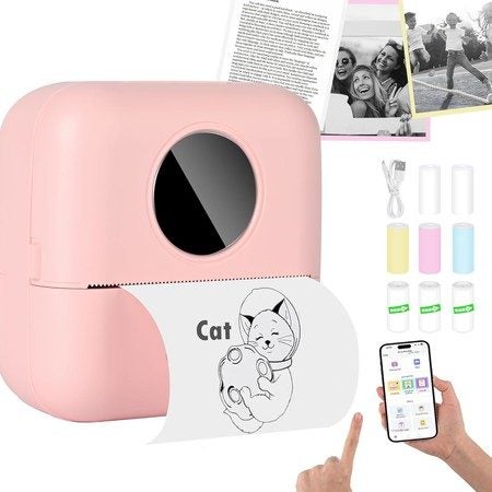 Mini Inkless Thermal Printer for iOS and Android (Pink) Carousel 1