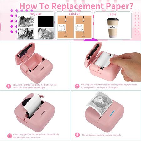 Mini Inkless Thermal Printer for iOS and Android (Pink) Carousel 8