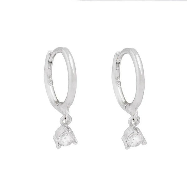2PC Stainless Steel Little Huggies Hoop Earrings For Women Tiny Crystal Z CHK29M Carousel 15