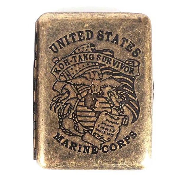 Bronze Vintage Metal Cigarette Box Holder Pattern 16PCS Tube Cigar Retro CHK29M Carousel 15