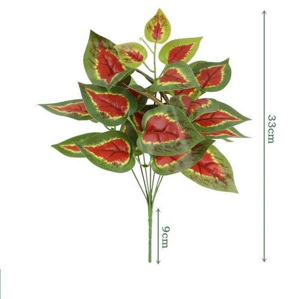 Artificial Plants Leaves Silk Tortoiseshell Leaf Dieffenbough Fake Small CHK29M Carousel 1