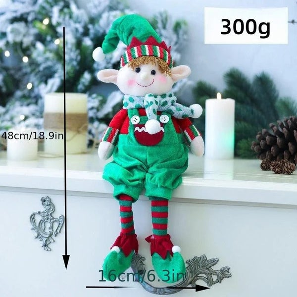 1pc, Christmas Red And Green Fabric Long Legged Elf Dolls Hot Sale Men's CHK29M Carousel 2