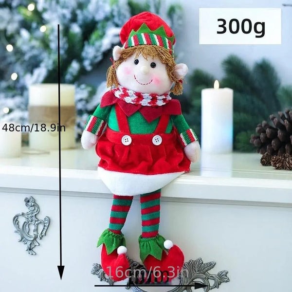 1pc, Christmas Red And Green Fabric Long Legged Elf Dolls Hot Sale Men's CHK29M Carousel 1