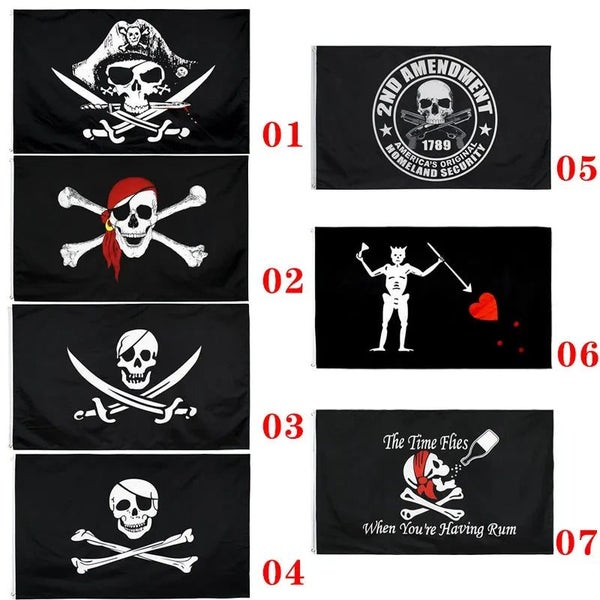 90*150cmBig Skull Pirate Flag Red Bandana Bones Double Knife SkullThree K CHK29M Carousel 1